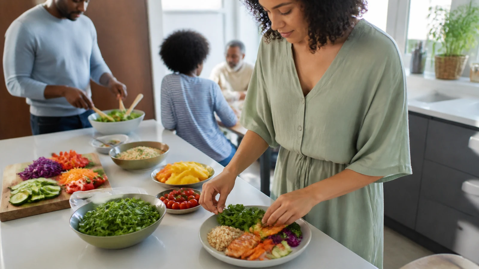 Composer une assiette équilibrée : scène de prévention quotidienne